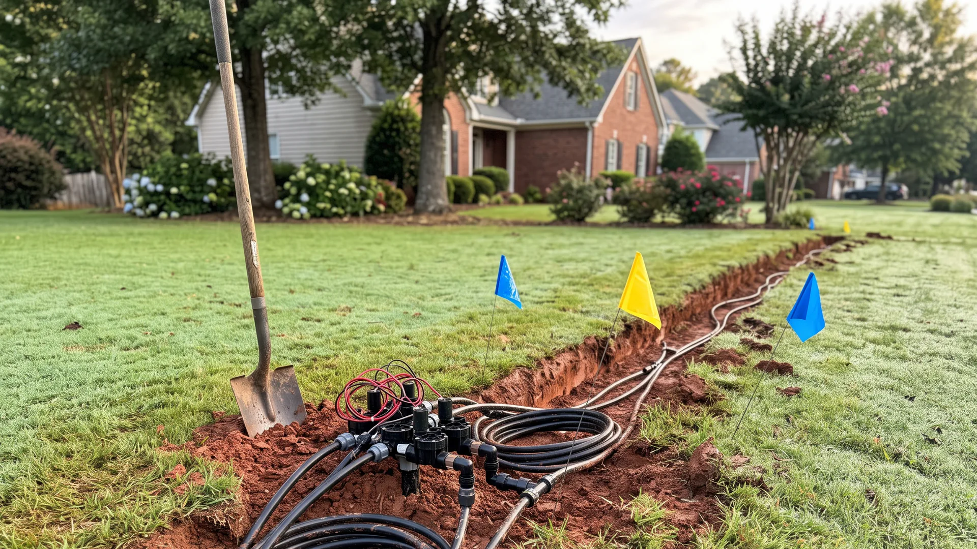Sample concept illustrating the pressure and coverage assessment step of irrigation installation & repairs