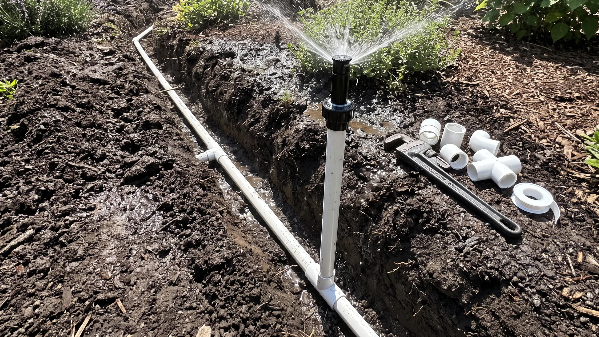 Sample concept illustrating the design and install step of irrigation installation & repairs