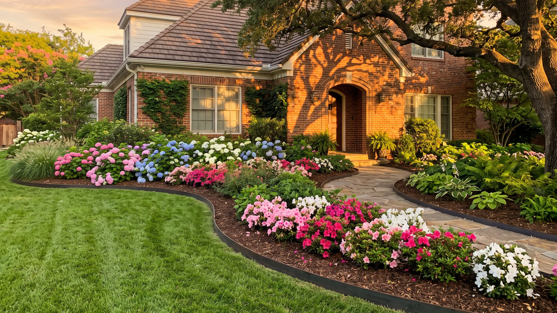 Sample concept illustrating the planting and sod step of landscape installation