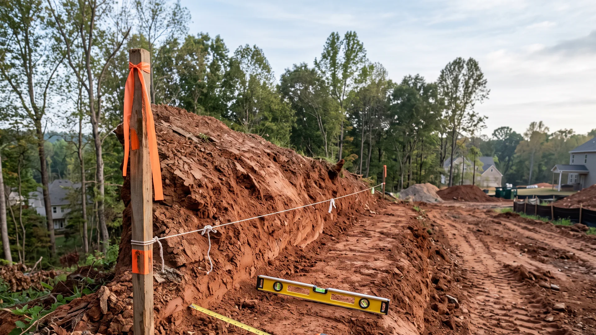 Sample concept illustrating the slope and soil read step of retaining walls