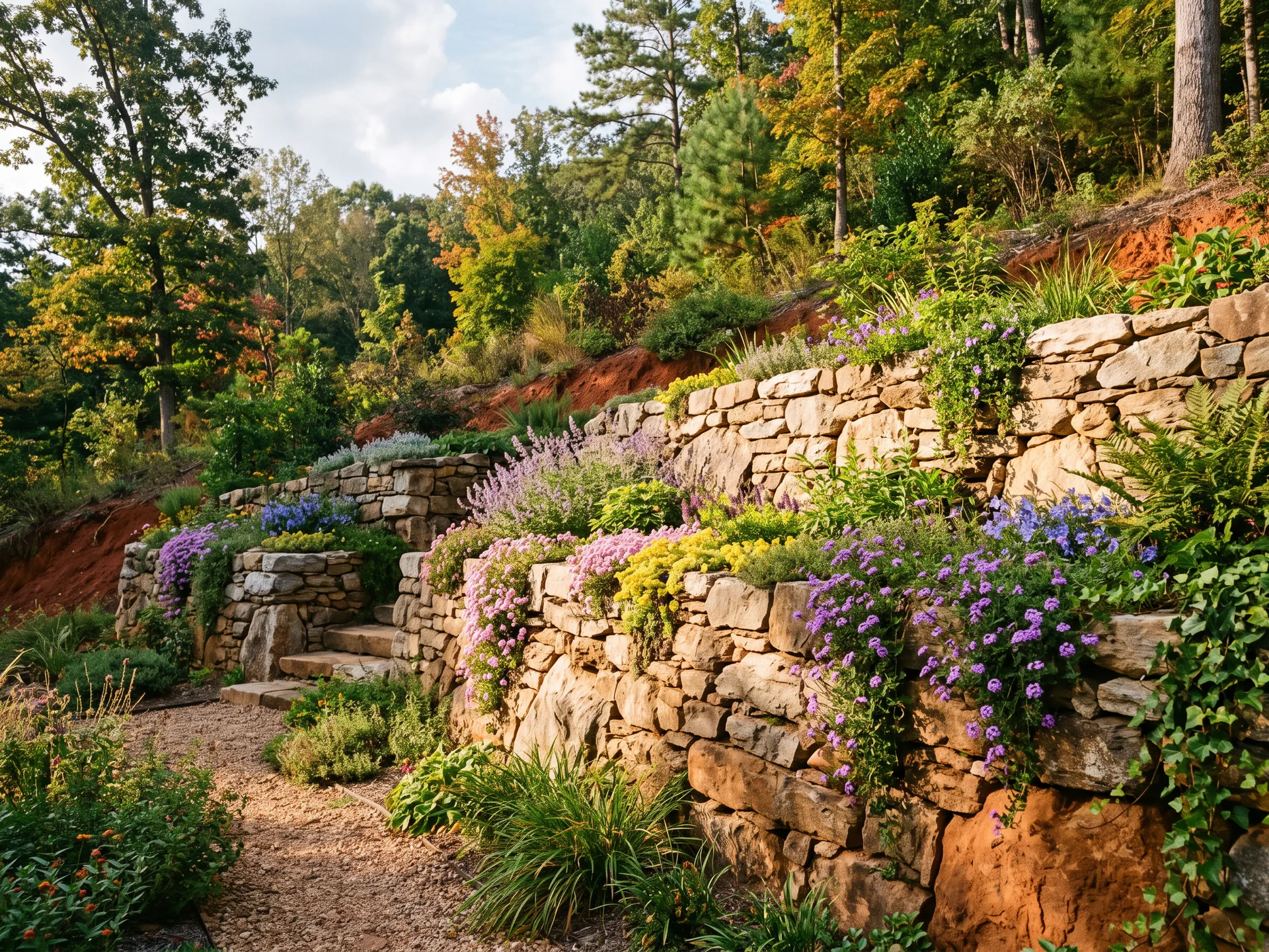 Sample design concept: retaining walls for a property in the Atlanta metro